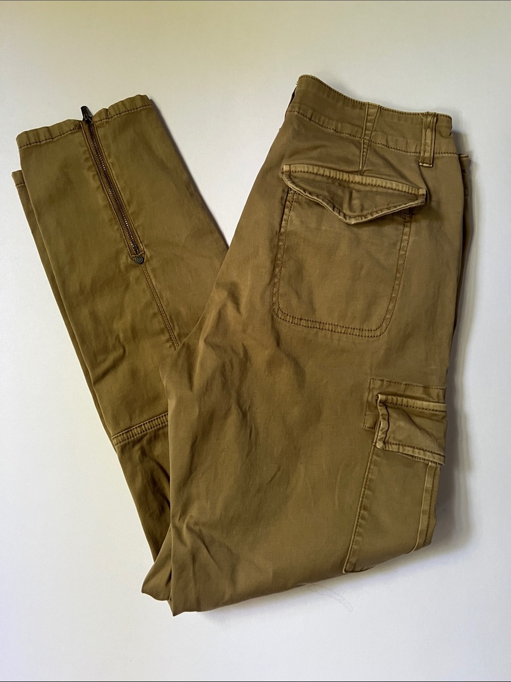 Orvis Tan Cargo Pants with Flap Snap Pockets